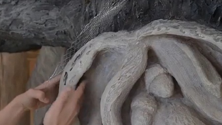 Создание барельефа печи термоштукатуркой PLITONIT Суперкамин